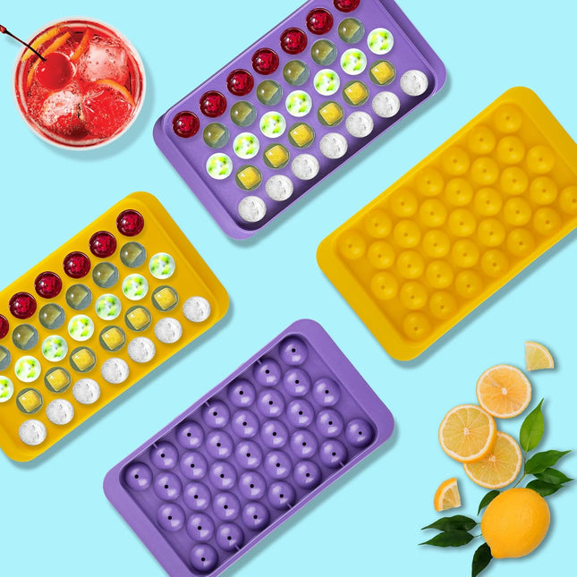 33 Grid Round Silicone  Ice Cube trays for freezer.