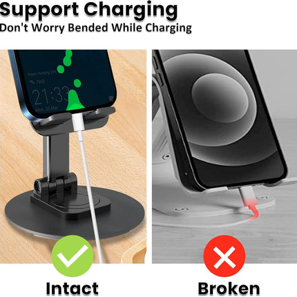 Universal Metal Cell Phone Stand, Multi-Angel Adjustable 360° Rotation