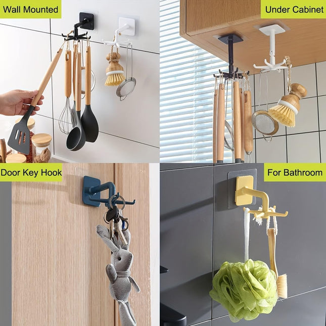 360 Degrees Rotating Folding Hook Self-Adhesive 180 Degrees Vertical Flip Hook