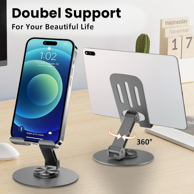 Universal Metal Cell Phone Stand, Multi-Angel Adjustable 360° Rotation