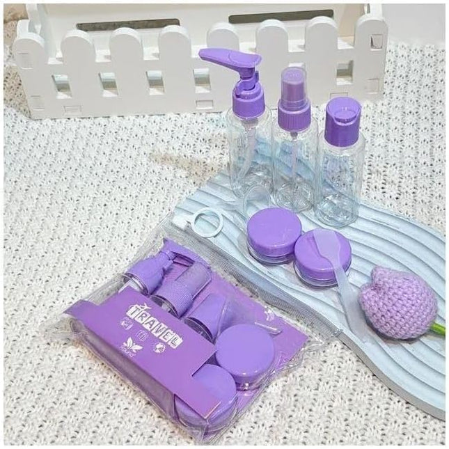 6-Piece Refillable Travel Bottles Set – Leakproof Toiletry Containers with Pump, Spray & Flip