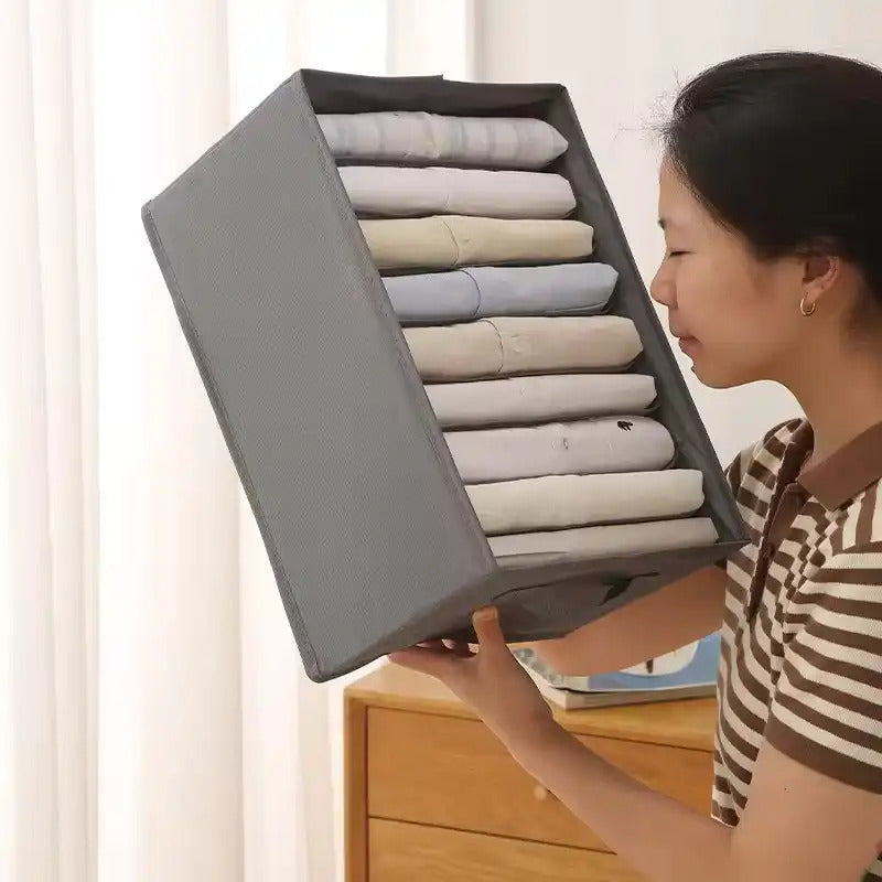 9-Grid Drawer Clothes Organizer for Wardrobe & Folded Clothes