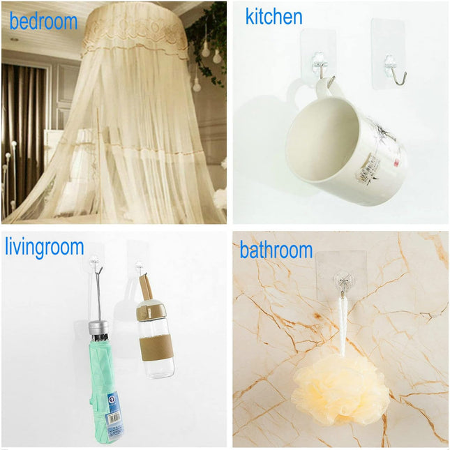 Adhesive Hooks Kitchen Wall Hooks 4 Pcs