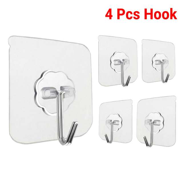 Adhesive Hooks Kitchen Wall Hooks 4 Pcs