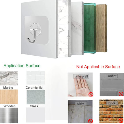 Adhesive Hooks Kitchen Wall Hooks 4 Pcs