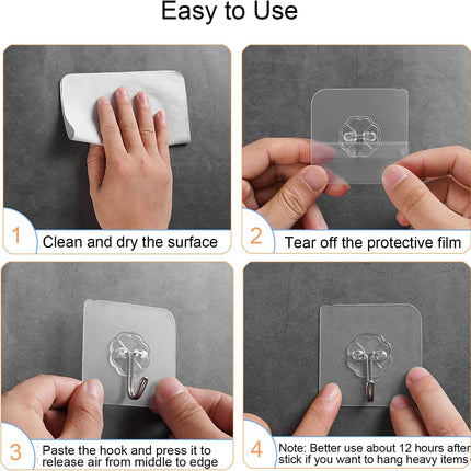 Adhesive Hooks Kitchen Wall Hooks 4 Pcs