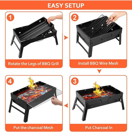 Barbeque Grill ,Outdoor Picnic Camping Grill 37 cm x 27 cm x 19 cm Portable Grill for Garden,Travel.