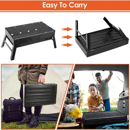 Barbeque Grill ,Outdoor Picnic Camping Grill 37 cm x 27 cm x 19 cm Portable Grill for Garden,Travel.