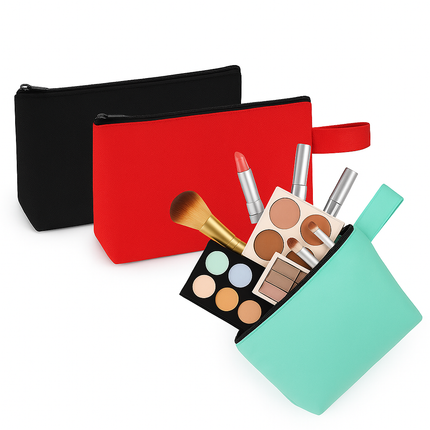 3-Pack Canvas Zipper Pouch – Multi-Purpose Cotton Makeup, Toiletry & DIY Craft Bags