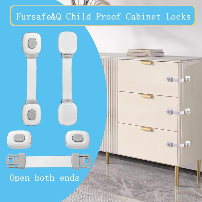 Child Safety Strap Locks for Cabinets and Drawers,Toilet, Fridge & More.