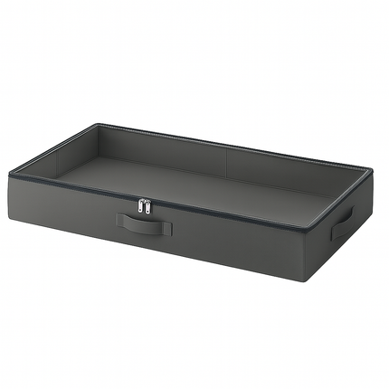 Underbed Storage Organizer with Clear Top, Foldable Box with Dual Zipper & Handles