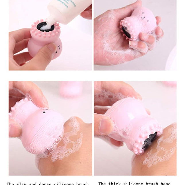 Little Octopus Silicone Face Cleansing Brush Facial Scrubber for Deep Cleaning