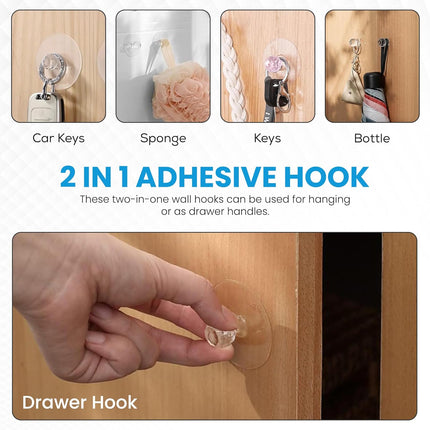 Crystal Diamond Hooks for Hanging Hooks for Walls 4 Pcs