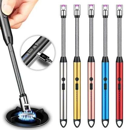Rechargeable Electric Gas Lighter for Kitchen,C-Type USB, Kitchen Tools, Multi Purpose - 360° Flexible & Windproof.