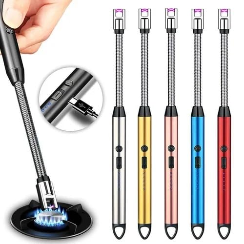 Rechargeable Electric Gas Lighter for Kitchen,C-Type USB, Kitchen Tools, Multi Purpose - 360° Flexible & Windproof.