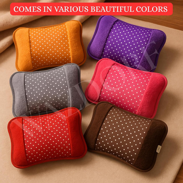 Velvet Electric Hot Water Bag with Cover, Rechargeable  Heated Water Bag with Flannel Cover.