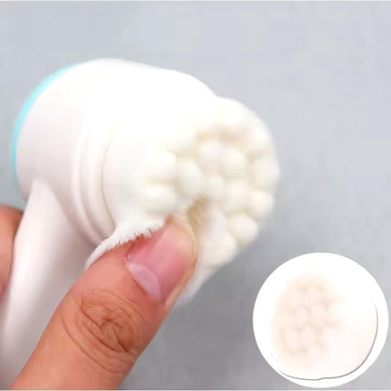 Facial Cleansing Brush 2 in 1Double-Sided Manual Facial Cleaning Brush with Soft Bristles for Deep Pore Exfoliation, Wash Makeup, Massaging