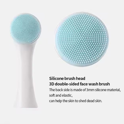 Facial Cleansing Brush 2 in 1Double-Sided Manual Facial Cleaning Brush with Soft Bristles for Deep Pore Exfoliation, Wash Makeup, Massaging