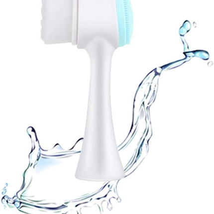 Facial Cleansing Brush 2 in 1Double-Sided Manual Facial Cleaning Brush with Soft Bristles for Deep Pore Exfoliation, Wash Makeup, Massaging