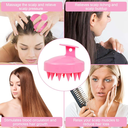 Soft Silicone Shampoo Brush, Hair Scrubber for Exfoliation - 1 Pcs