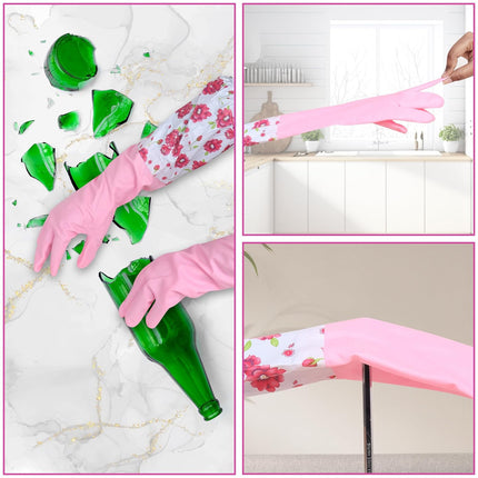 Hand Gloves for Dish Washing, Gardening & Cleaning,Reusable Rubber Gloves  for Cleaning