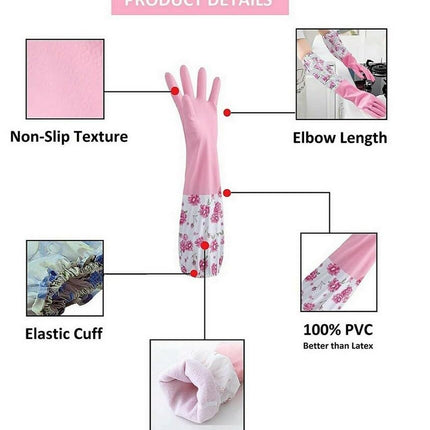 Hand Gloves for Dish Washing, Gardening & Cleaning,Reusable Rubber Gloves  for Cleaning