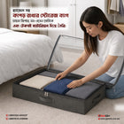 Underbed Storage Organizer with Clear Top, Foldable Box with Dual Zipper & Handles