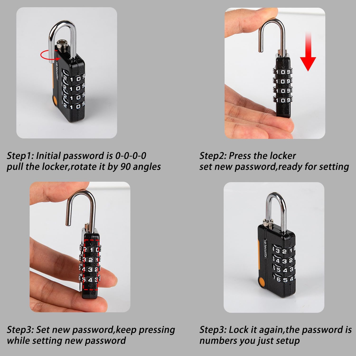 Lock 4 Digits Combination Mini Size Padlock Waterproof Outdoor Heavy D ...