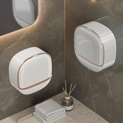 Luxury Soap Holder,Wall Mounted Drain Soap Box with Flip Lid for Bathroom