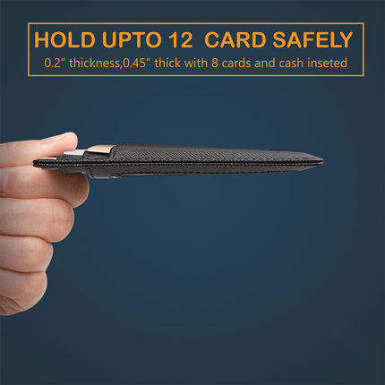 RFID Blocking Card Holder Minimalist Genuine Leather Slim Wallet
