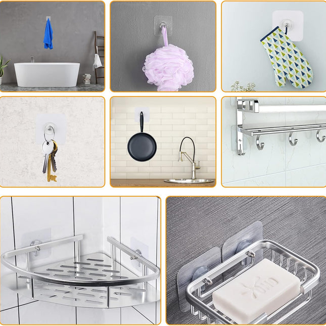 Heavy Duty Adhesive Hooks, Wall Hooks for Hanging 4 Pcs