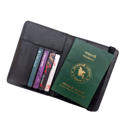 Slim RFID Blocking Leather Passport Holder Travel Bifold Wallet