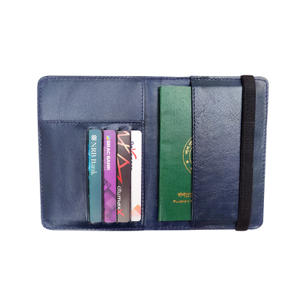 Slim RFID Blocking Leather Passport Holder Travel Bifold Wallet