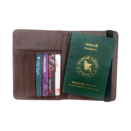 Slim RFID Blocking Leather Passport Holder Travel Bifold Wallet