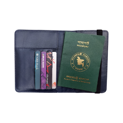 Slim RFID Blocking Leather Passport Holder Travel Bifold Wallet