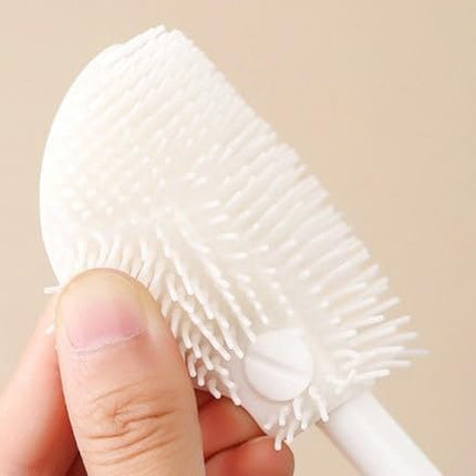 Silicone Bottle Cleaning Brush, 360 Degree Rotational, Flexible Soft Bristle, Long Handle Cleaning Brush for Jar, Cup, Glass Mug Container