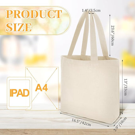 Premium Canvas Tote Bag with Zipper(No Poccket) – 16.5" x 13"