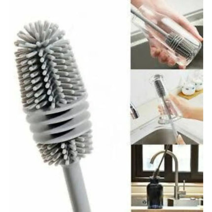 Hang-able Long Handle Silicone Glasses Cup Brush Long Handle Brush Soft Bristles for Cleaning Bottle and Jar
