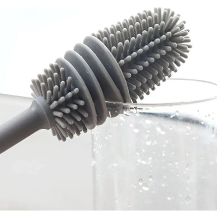 Hang-able Long Handle Silicone Glasses Cup Brush Long Handle Brush Soft Bristles for Cleaning Bottle and Jar