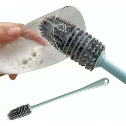 Hang-able Long Handle Silicone Glasses Cup Brush Long Handle Brush Soft Bristles for Cleaning Bottle and Jar