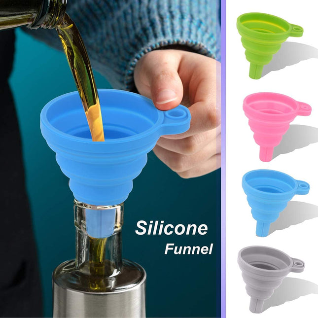 Silicone Collapsible Portable Funnel, Kitchen Tool for Transferring Liquid & Powder Cooking Tools