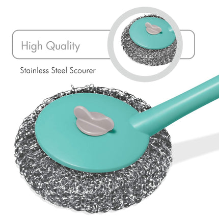 Stainless Steel Scrubber Brush with Long Handle