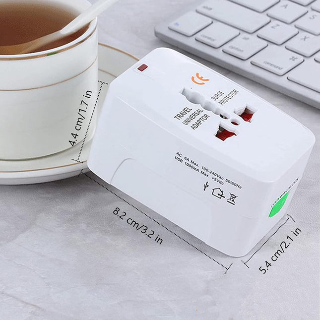 Universal All-In-One (US UK EU AU) World Wide International Travel Adapter Plug