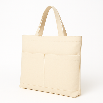 Canvas Tote Bag for Women – Stylish Zippered Handbag with Large Outer Pockets