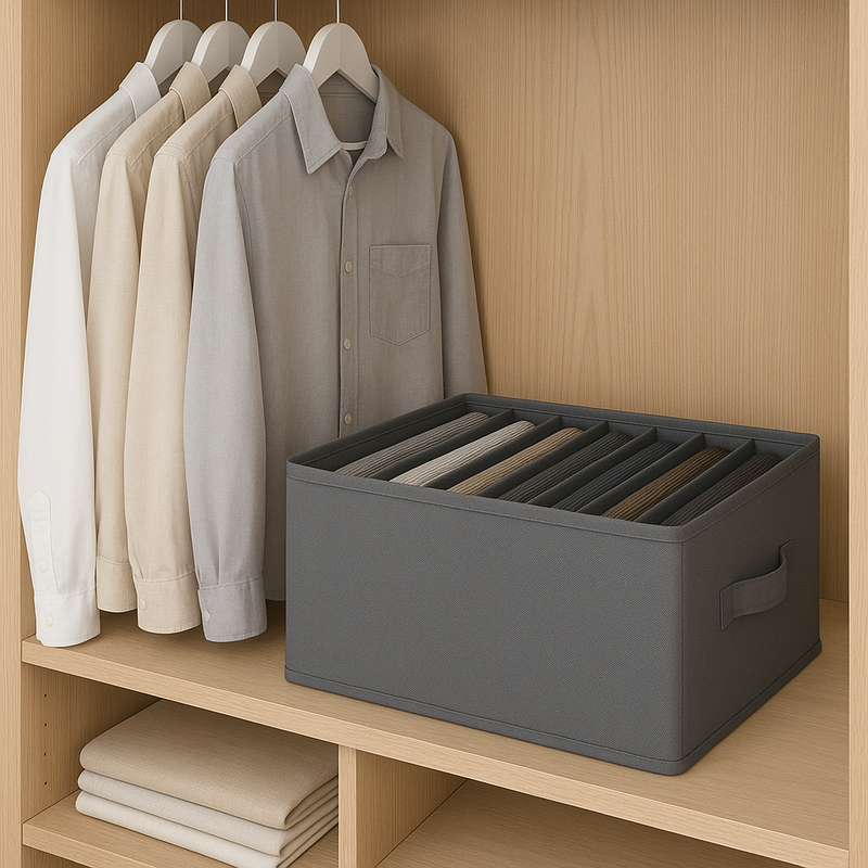 9-Grid Drawer Clothes Organizer for Wardrobe & Folded Clothes